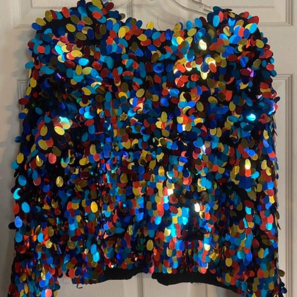 Vintage Studio Michelle Stuart Confetti Sequin Sweater Size S